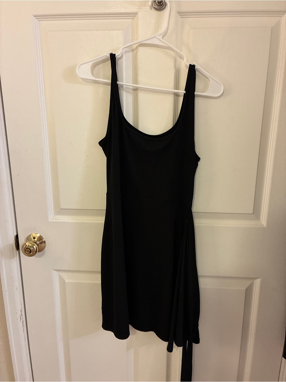 Cider Little Black Mini Dress with Side Tie